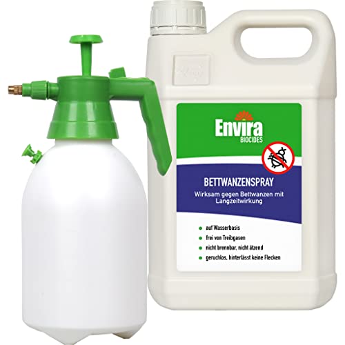 Envira Bettwanzen-Spray – Anti-Bettwanzen-Mittel Mit Langzeitwirkung – Geruchlos & Auf Wasserbasis – 5 Liter + Sprüher
